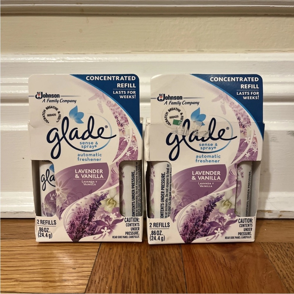 Glade Sense & Spray Automatic Air Freshener Refill, Lavender & Vanilla, 2 PK 4CT